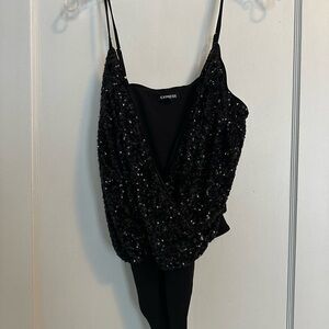 Express black sequin bodysuit, never been worn, new without tags, size small